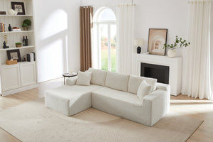 English Elm L-Shaped Modular Sectional Sofa - Plush Corduroy Sleeper, No Assembly, Perfect For Living Spaces! W2339P294926