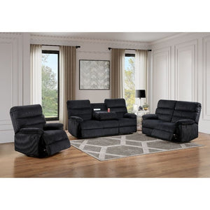English Elm Lucie Velvet Corded Reclining Sofa with Console and Cup Holders for Living Room B078P473035