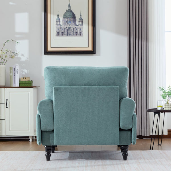 English Elm Modern Chenille Recliner Chaise Lounge Sofa Chair with High-Resilience Foam, Wide Seat, 550lb Capacity Mint Green W395P371334