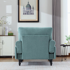 English Elm Modern Chenille Fabric Recliner Chaise Lounge Sofa with High-Resilience Foam, 550LB Capacity, Cozy Plush Backrest and Armrests for Living Room Relaxation Mint Green W395P371334
