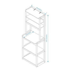 English Elm 23.62" Bakers Rack for Kitchen with 5-Tier Storage, Coffee Bar Station, Microwave Stand, Durable Design White+Black W1412P230430