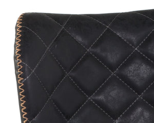 Sunpan Lyla Stylish Barstool Set of 2 with Diamond-Stitched Seat and Chic Gold Accents for Modern Spaces Antique Black