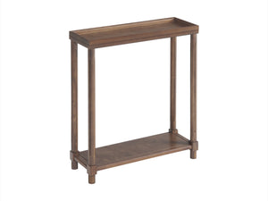 English Elm Narrow End Tables Set of 2 with Open Lower Shelf Slim Wood Living Room Accent Chestnut B2751P436463