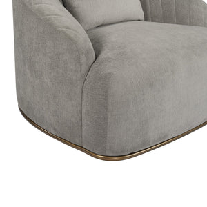Sunpan Astrid Armchair - Luxurious Velvet Tufted Design with Antique Brass Frame for Elegant Living Spaces Polo Club Stone