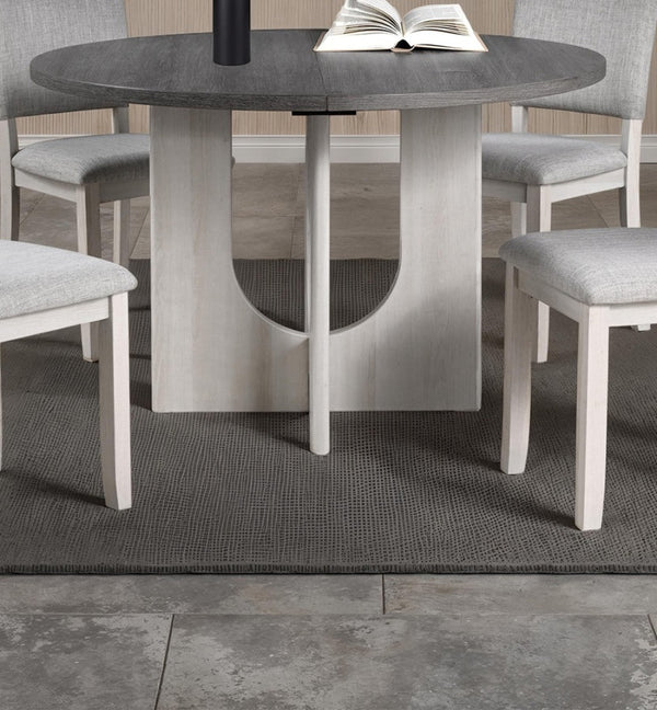 English Elm Classic Round Pedestal Dining Table Rubberwood Matte Finish Seats Four Modern Home Gray B2741P421159