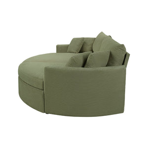 English Elm Oversized Double Chaise Lounge Sofa Bed With Usb Ports, Plush Comfort & Removable Pillows In Green N719S002160F-GIGA