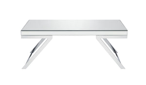 English Elm Steve Silver - Alfresco Modern Mirrored Coffee Table In Silver - Stylish Low-Profile Design For Any Living Space B081P160100-GIGA