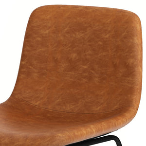 English Elm Jolie Counter Height Stools Set Of 2 - Stylish Camel Brown Vegan Leather For Modern Spaces B136P158759