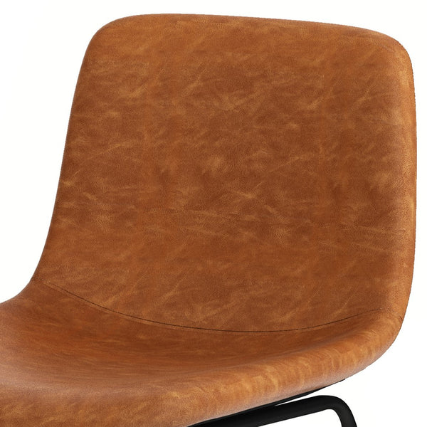 English Elm Jolie Counter Height Stools Set Of 2 - Stylish Camel Brown Vegan Leather For Modern Spaces B136P158759