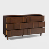 60" Modern Solid Wood Dresser Walnut BR60BRX6DWT-T Walker Edison