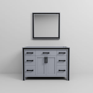 English Elm Dark Grey Bath Vanity Set With 34" Mirror - 48" W, Ample Storage, Modern Design, Easy Install B2731S00540