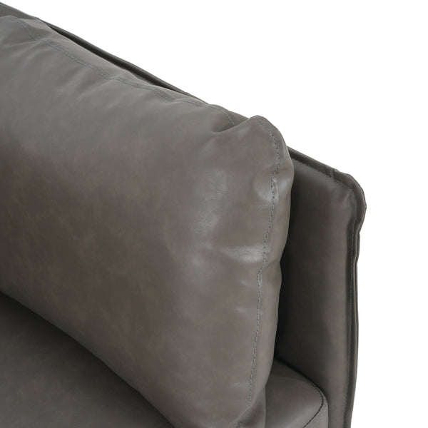English Elm Christopher Knight Home® - 39" Vintage Grey Faux Leather Lounge Chair - Stylish Comfort For Living Room, Bedroom & Office Spaces N767P208310D