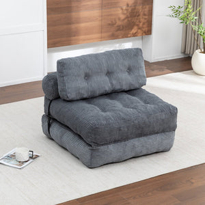 English Elm Folding Floor Sofa Bed Convertible Lounge Chair with Shredded Foam Fill for Bedroom Dark Gray W2200P442794