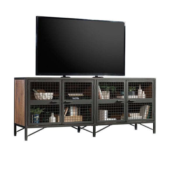 English Elm Credenza, Modern Industrial Media Console For Tvs Up To 60" With Stylish Brown Finish & Storage Solutions B356P402749