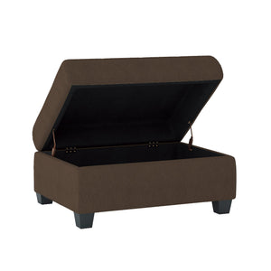 English Elm Modern Microfiber Sectional Sofa with Tufted Cushions Reversible Chaise and Built-in Cupholders Chocolate B011S00932