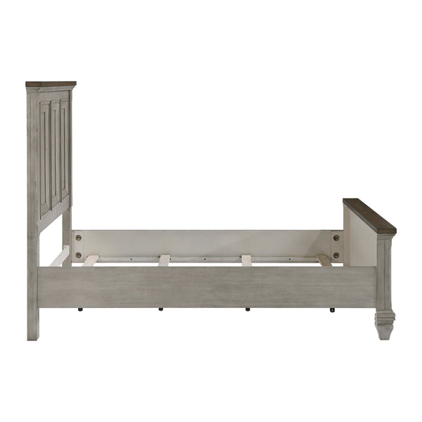 English Elm 1pc Eastern King Bed Towering Headboard Acacia Wood Two-tone Rustic Bedroom B011S01611