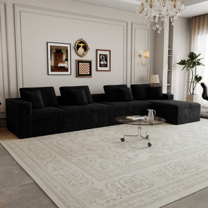 English Elm 165.3*68.9"modular Sectional Sofa 7pc Plush Corduroy Couch for Living Room Apartment W3819S00157