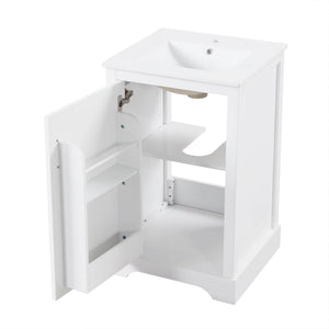 English Elm 20" Bathroom Vanity With Soft-Close Door, Ceramic Sink, Adjustable Shelves & Chic Storage Solutions N725P351852K