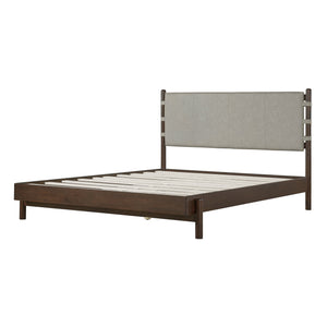 English Elm Christopher Knight Home® - Premium Rubber Wood Platform Bed Frame - Stylish Queen Bed With Elegant Headboard In Walnut & Grey N770P288638D_N770P288639D