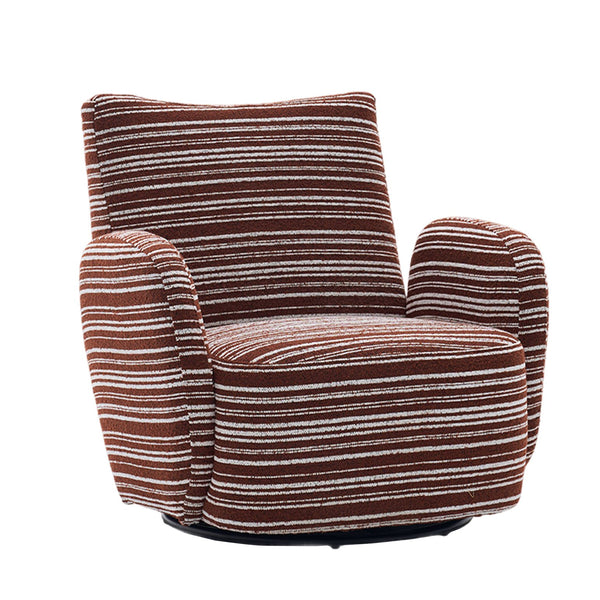 English Elm Modern Boucle 360° Swivel Leisure Chair with High‑Resilience Sponge, Supportive Curve, 550lb Capacity Red W395P355443