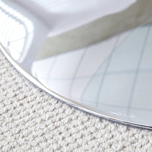 English Elm A glass tabletop 35" Round Dining Table with Electroplated Silver Legs, Minimalist Chic for 4-6 Guests W1151P155921