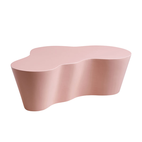 English Elm 50 Inch Sculptural Fiberglass Coffee Table Ready to Use Focal Point for Modern Living Rooms Pink W876P452392