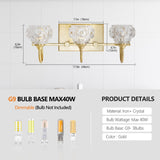 English Elm Modern Crystal Bathroom Vanity Light, 3-Light Golden Wall Sconce With Clear Glass Shade, Elegant Wall Mount Lighting For Bathroom, Powder Room, Or Vanity Mirror (No Bulbs)