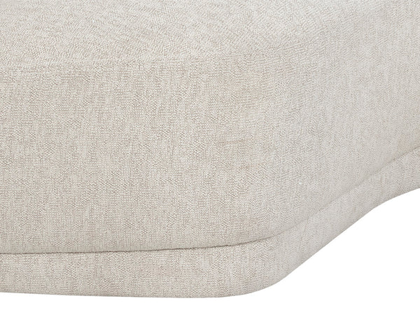 Sunpan Soraya Sofa - Curved Elegance for Modern Living Rooms with Stylish Wooden Frame and Cozy Pillows Dove Cream