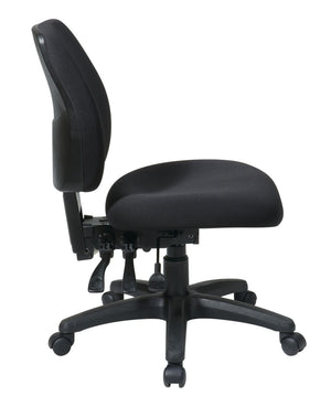 OSP Home Furnishings Mid Back Armless Ergonomic Office Chair with Lumbar Support and Pneumatic Height Adjust 33320-30