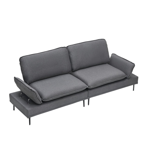 English Elm 89 Two-Seater Sofa in Polyester Blend Upholstery, Modern Deep Grey & Yellow Options, Metal Legs, 300LB Capacity W1658S00060