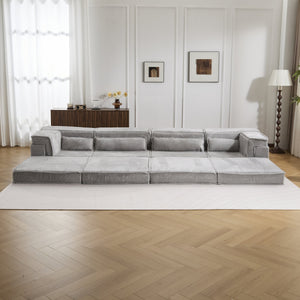 English Elm Compression Boneless Modular Sofa Bed - Versatile, Plush 4-Seater With Pillows, No Assembly Needed! W3723S00032