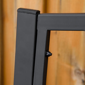 English Elm Outsunny 50" Black Metal Garden Bench For 2, Stylish Patio Seating With Slatted Design & Armrests W2225P174098-GIGA