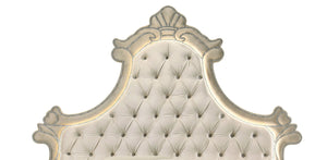 English Elm Lucienne Velvet Queen Bed with LED Headboard, Diamond-Tufted Design, Nailhead Trim Elegance Beige 88 L x 13 W x 5 H B2726S00131