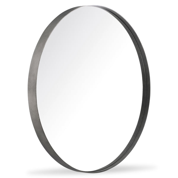 Bernhardt Bernhardt Tribeca Round Mirror 44" Rustic-Industrial Textured Steel Frame Barlow Finish, Versatile Accent 333335