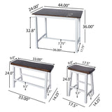 Christopher Knight Home® - Noble House - Pomeroy Farmhouse 4 Seater Rubber Wood Counter Dining Set