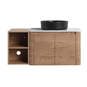 English Elm 42'' Wall-Mounted Bathroom Vanity With Ceramic Sink, Soft-Close Doors & Ample Storage For Modern Homes W999S00413