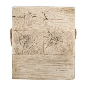 English Elm Outdoor Mgo Cylindrical Side Table Whitewashed Rustic Coastal Farmhouse Accent N765P382585W