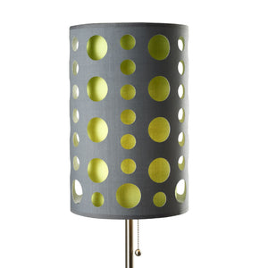 English Elm 33" Tall Metal Table Lamp – Mid-Century Retro Style With Removable Grey And Green Fabric Shade B072116058