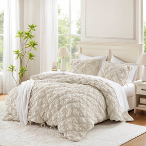 English Elm 3PCS Plush Microfiber Full/Queen Comforter Set with Hypoallergenic Poly Fill and Soft Shams Ivory 16.93 L x 12.99 W x 6.69 H B035P366532