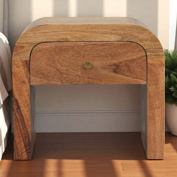 English Elm Darcy Solid Wood Nightstand in Oak — Timeless Elegance, Single Drawer Design, Compact 21.65" L B182P166590