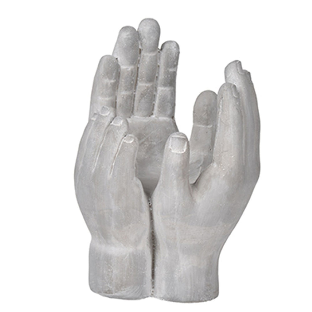 English Elm Set Of 2 Accepting Hands Cement Sculptures – Versatile Decorative Holders For Candles & Plants W2078P323696-GIGA