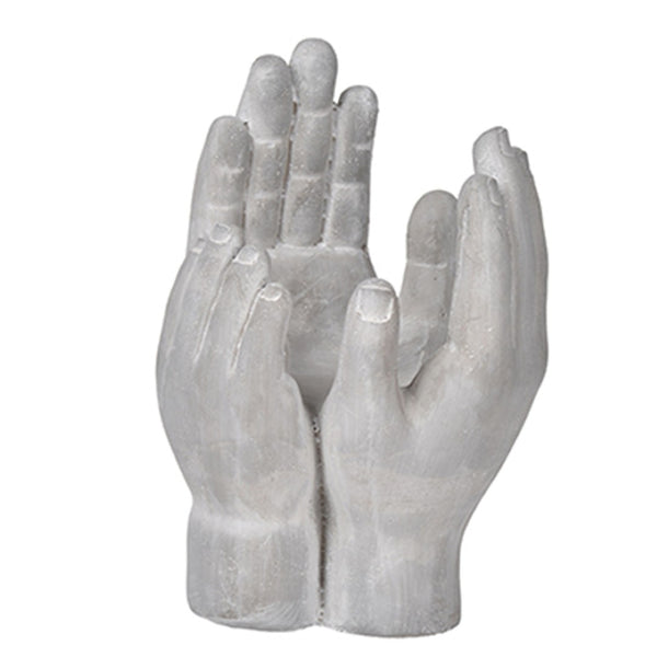 English Elm Set Of 2 Accepting Hands Cement Sculptures – Versatile Decorative Holders For Candles & Plants W2078P323696-GIGA