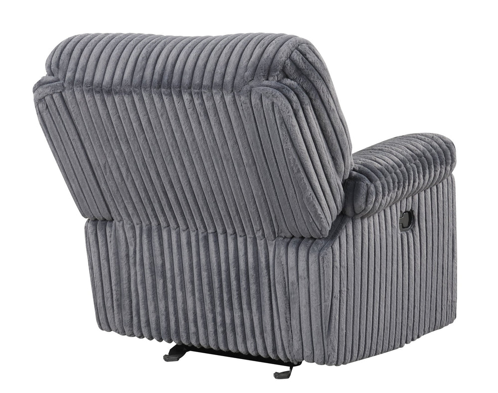 English Elm Comfy Oversized Rocker Recliner with Velvet Upholstery and Chaise Pad Support B078P473036