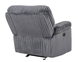 English Elm Comfy Oversized Rocker Recliner with Velvet Upholstery and Chaise Pad Support B078P473036