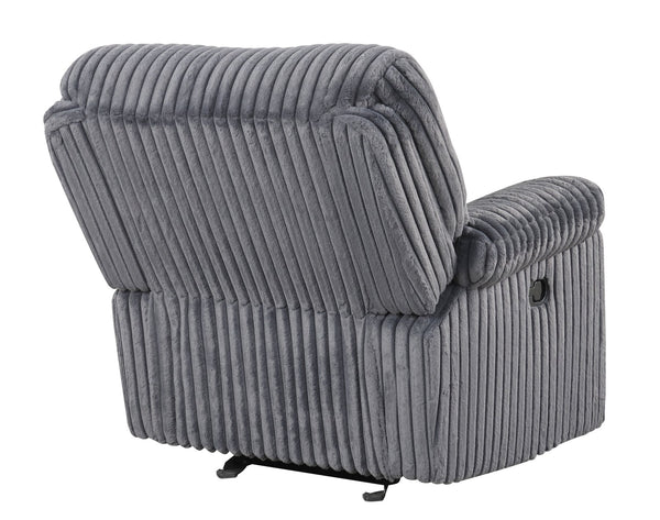 English Elm Comfy Oversized Rocker Recliner with Velvet Upholstery and Chaise Pad Support B078P473036
