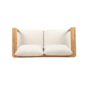 English Elm Terassi Solid Acacia Wood Outdoor Chat Set with Cushioned Club Chairs and Sofa TERASSI 3PCS CHAT SET