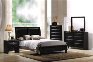English Elm Black 2-Drawer Nightstand with Tray — Elegant Okume Veneer Bedside Storage, Durable Top, Classic Design B062P209405