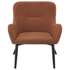 English Elm Luna Rust Upholstered Chair with Curved Mid-Century Silhouette, Plush Textured Fabric & Comfort Trim B062P299844