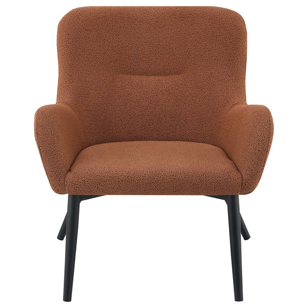 English Elm Luna Rust Upholstered Chair with Curved Mid-Century Silhouette, Plush Textured Fabric & Comfort Trim B062P299844