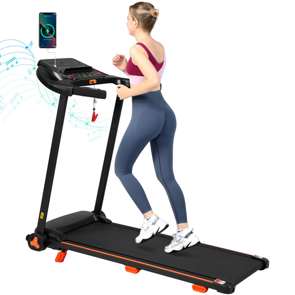 English Elm Treadmills Folding Home Fitness Machine 2.5hp Motor Shock Absorbing Belt Bluetooth Speaker N728P266573A